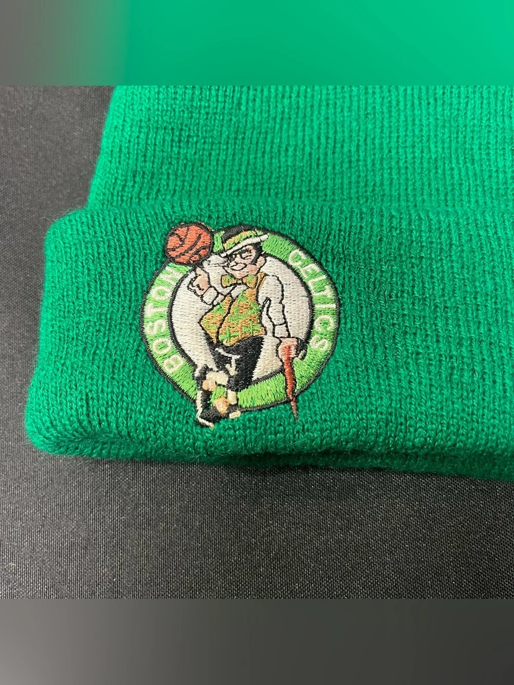 VTG 90s Green Boston Celtics Beanie Lucky The Leprechaun Drew Pearson Youth Size